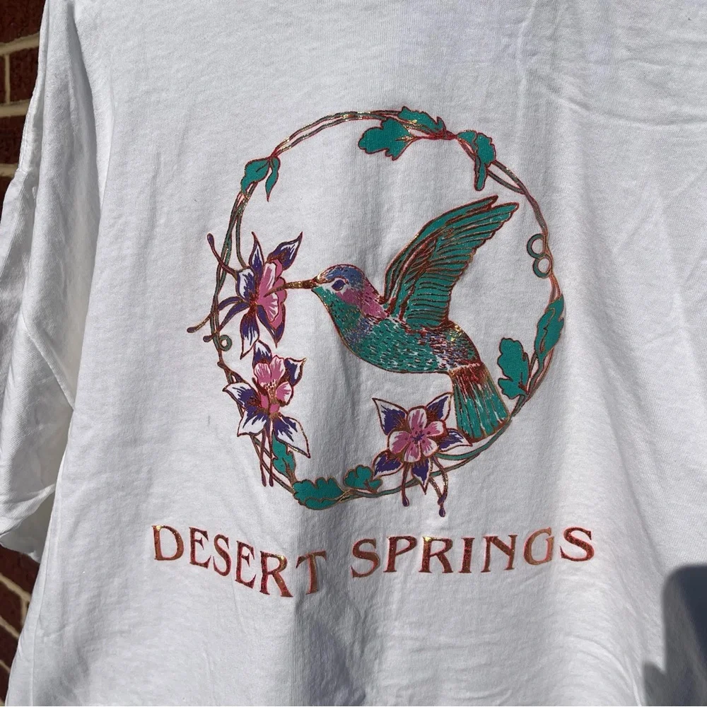 Vintage Desert Springs Resort Images White Graphic Tee - Picture 2 of 4